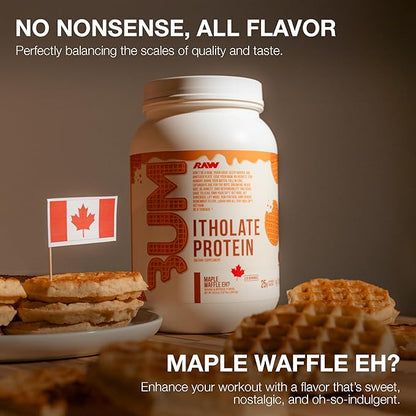 RAW Whey Isolate Protein Powder, Maple Waffle Eh? (CBUM Itholate) - 100% Grass-Fed Sports Nutrition Powder for Muscle Growth & Recovery - Low-Fat, Low Carb, Naturally Flavored - 25 Servings