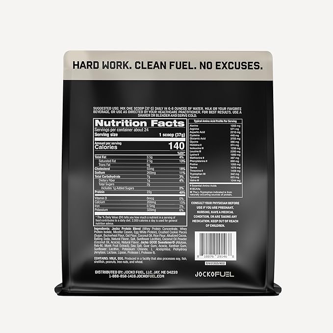 Jocko Fuel Mölk Whey Protein Powder - Keto, Probiotics, Digestive Enzymes, Amino Acids, Low Sugar Monk Fruit Blend - Supports Muscle Recovery & Growth (24 Servings, Cookies & Cream)