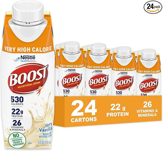 Boost Very High Calorie Vanilla Nutritional Drink ??22g Protein, 530 Nutrient Rich Calories, 8 Fl