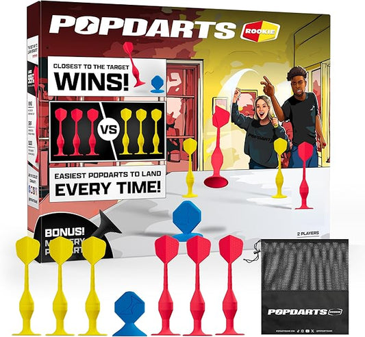 Popdarts Game Rookie Pack – Beginner-Friendly Suction Cup Dart Game for Kids, Families, and New Players | Indoor & Outdoor Target Toss Game | Fast Setup, Durable, Simple Rules, and Fun for All Ages!