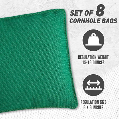 Cornhole Bags Set of 8 Regulation Corn Hole Bean Bags for Cornhole Game, Professional Weather Resistant Corn Hole Bags with Tote Bag