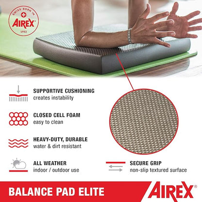 AIREX Balance Pad ??Stability Trainer for Balance, Stretching, Physical Therapy, Exercise, Mobility, Rehabilitation and Core Training Non-Slip Closed Cell Foam Premium Balance Pad