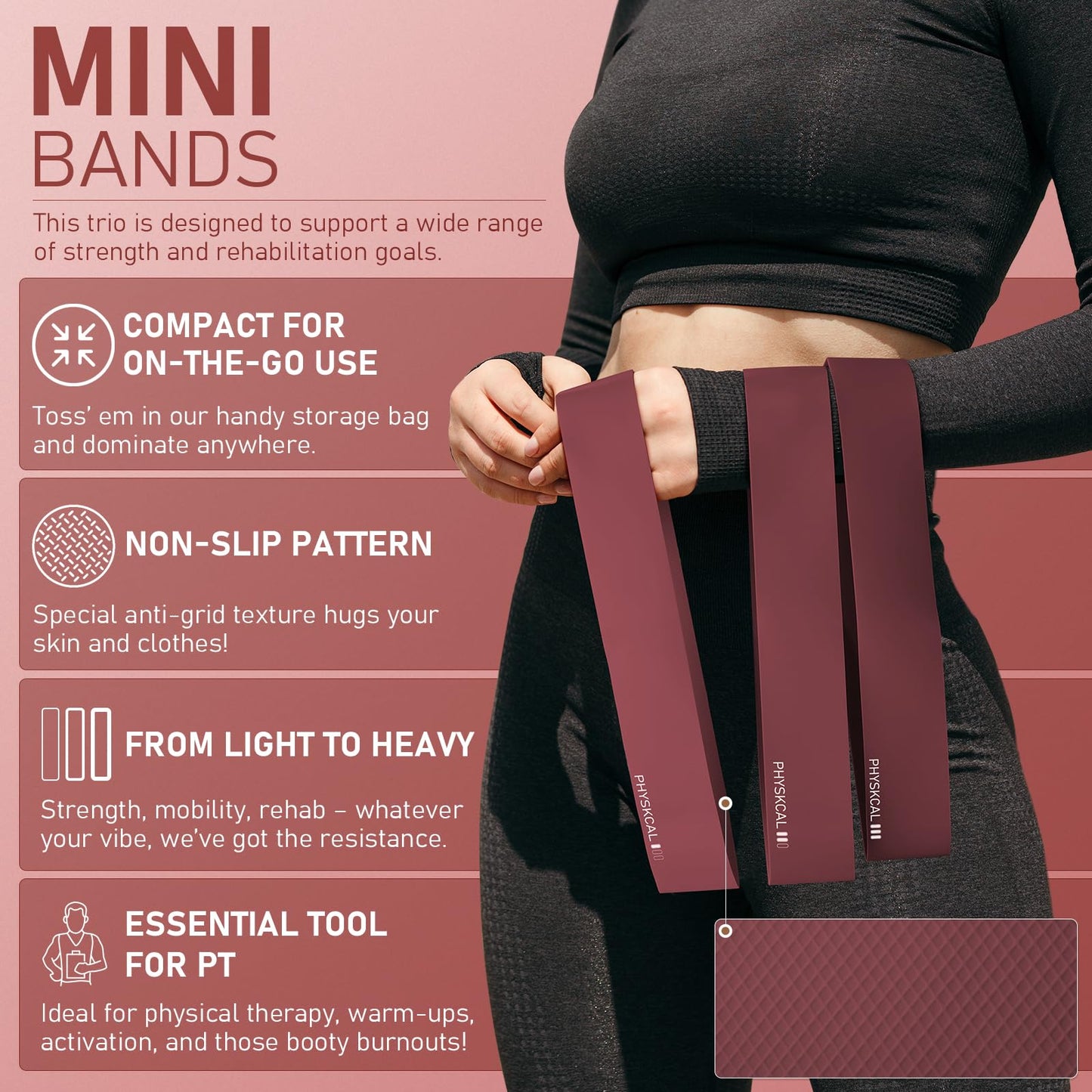 PhysKcal Pilates Kit, 15-Inch Pilates Ring with Pilates Ball & Bands, Plum