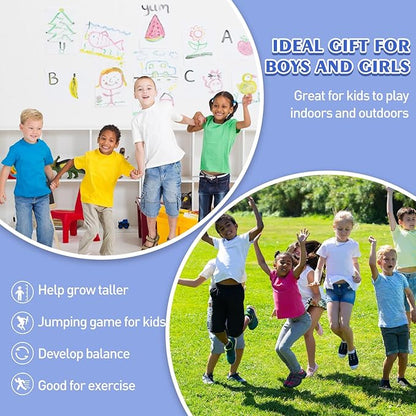 Layhit 2 Pcs Pogo Jumper with Handle for Kids Pump Pogo Ball Stick Jumper Balance Bounce Ball with Pump and Strong Grip for Adults Teen Indoor Outdoor