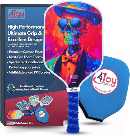 4Joy Pickleball Paddle Premio Series - Thermoformed Premium T700 Carbon Fiber Pickleball Paddless - Professional Pickleball Rackets for Women & Men - 16mm Honeycomb Core - USAP Approved