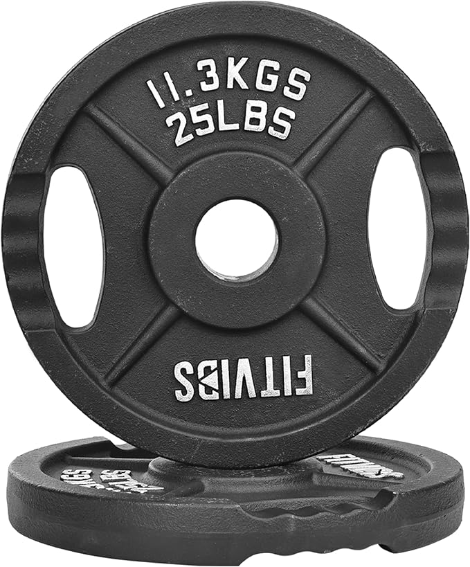 Olympic Cast Iron 2-Inch Weight Plate for Strength Training & Weightlifting, Multiple Weights Available