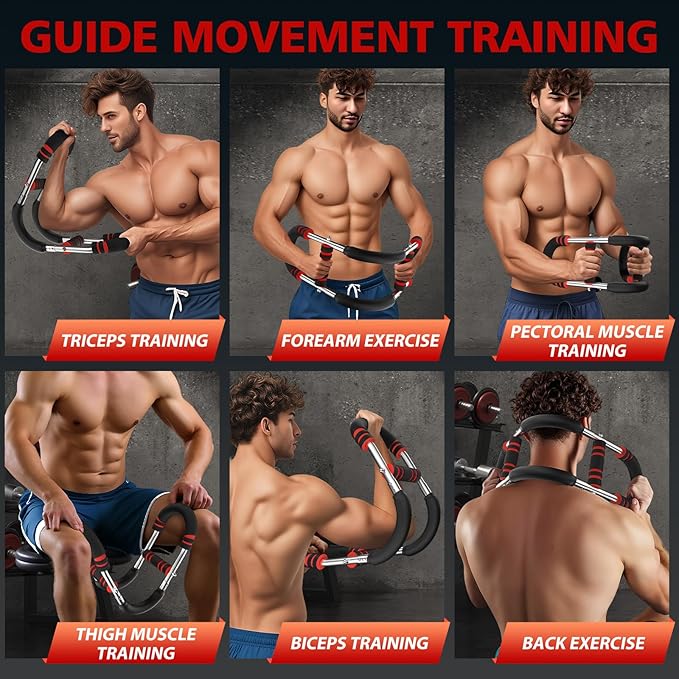 Twister Arm Trainer, 60-100lb Adjustable Chest Workout Bar, Power Twister Arm Trainer for Men, Chest Workout Equipment, Forearm Strengthener Arm Trainer