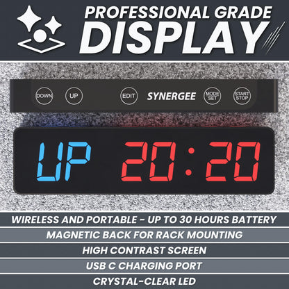 Synergee Magnetic Gym Timer – LED Display Interval Timer