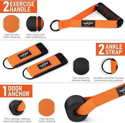 WALITO Resistance Bands Set - Exercise Bands with Handles, Door Anchor, Legs Ankle Straps, for Heavy Resistance Training, Physical Therapy, Muscle Training, Yoga, Home Workouts, Gym Equipment