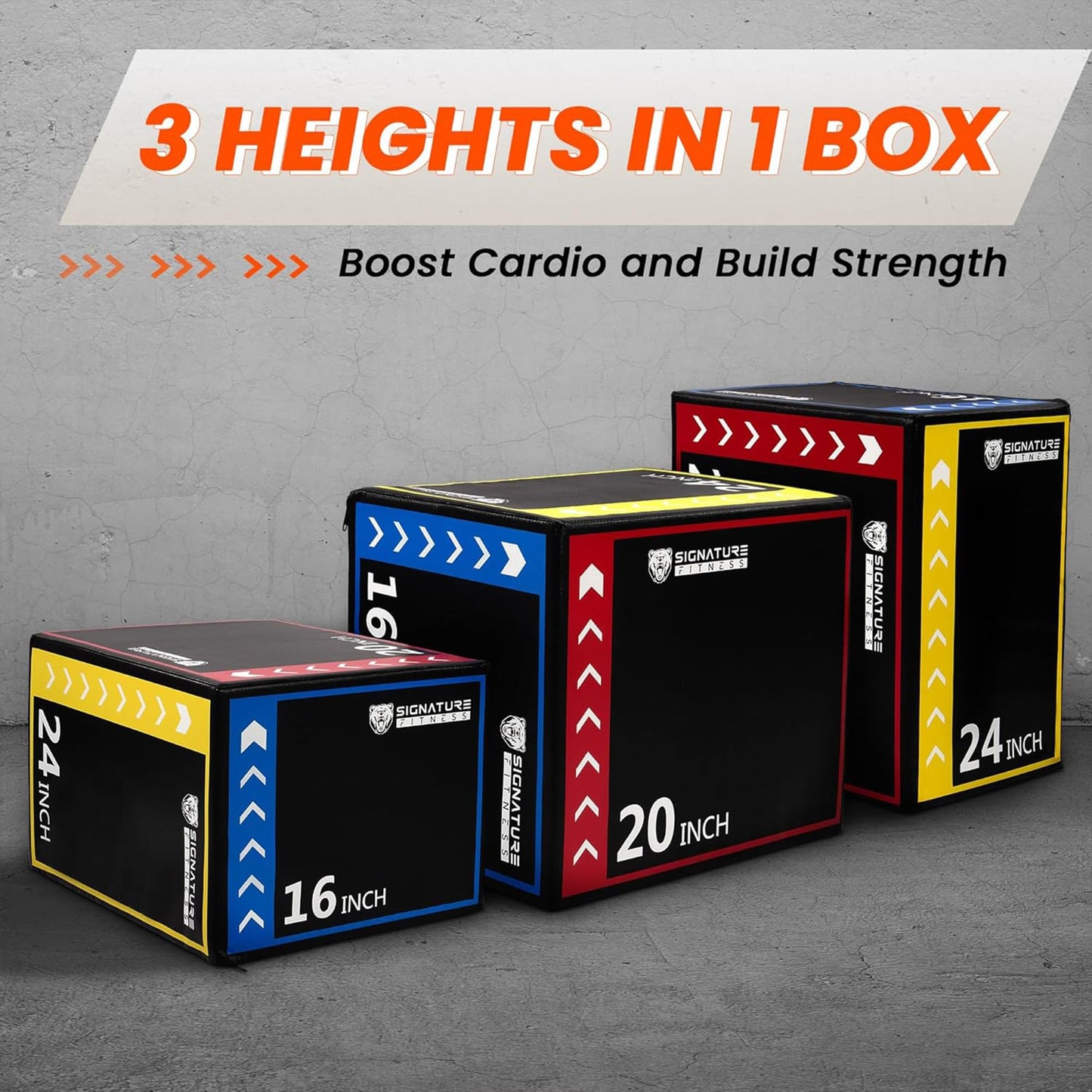 BalanceFrom 3-in-1 Foam Plyo Jump Box for Home Gym, Plyometric, HIIT and Strength Training