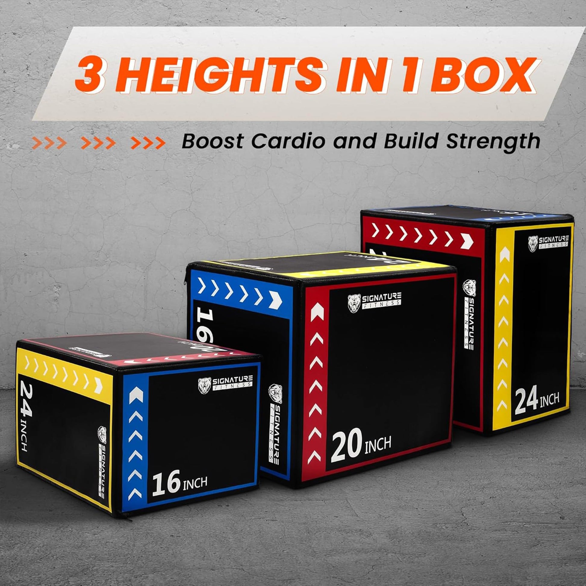 BalanceFrom 3-in-1 Foam Plyo Jump Box for Home Gym, Plyometric, HIIT and Strength Training