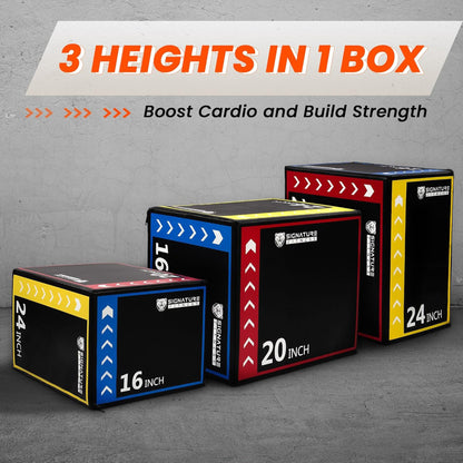 BalanceFrom 3-in-1 Foam Plyo Jump Box for Home Gym, Plyometric, HIIT and Strength Training