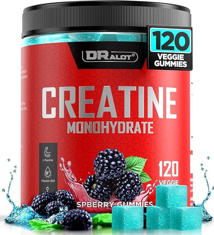 99.99% Creatine Monohydrate Gummies More 15% Strength, 5X Energy & Muscle Support Pre-Workout Complex Creatine for Women & Men with 5000mg Creatine, L-Taurine, B12, Mg and K, Vegan