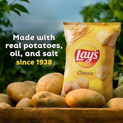 Lay's Potato Chips, Classic, 1.5 Ounce (Pack of 64)