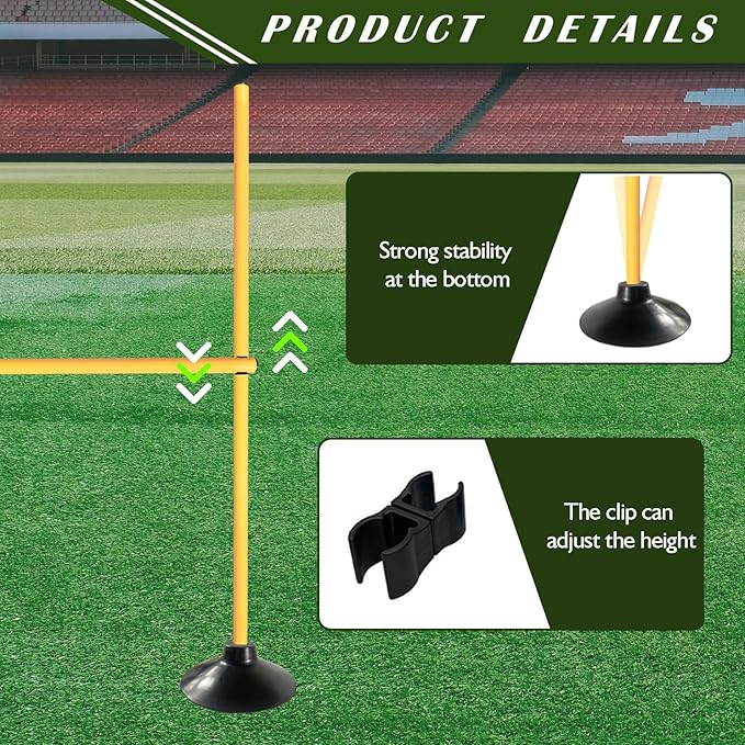 TNZMART 4.9 FT Agility Poles Adjustable Hurdles for Soccer Football Speed Training Equipment Track and Field