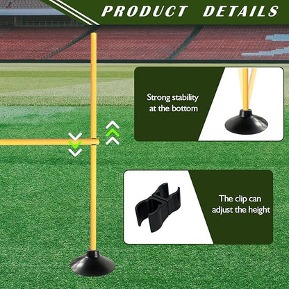 TNZMART 4.9 FT Agility Poles Adjustable Hurdles for Soccer Football Speed Training Equipment Track and Field