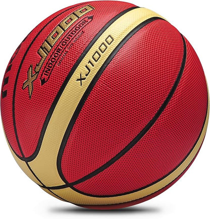 Training Soft Touch Rubber and Faux Leather Fighting Basketball, High Bounce Indoor Outdoor Basketball Gift