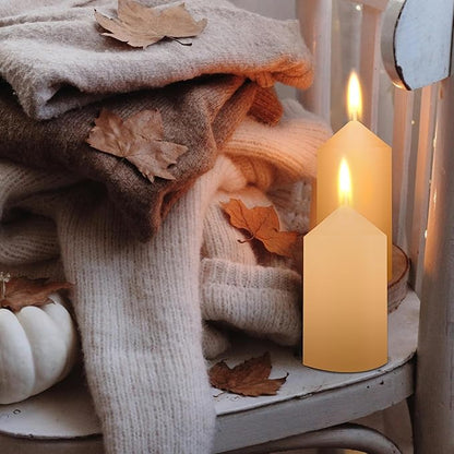 36 Pcs Pillar Candles, Unscented Ivory White Pillar Candles Bulk Set, Long Burning Wax Candles Dripless Smokeless for Wedding Centerpieces, Fireplace, Special Occasion, 2 in by 3, 5.9, 7.8 in