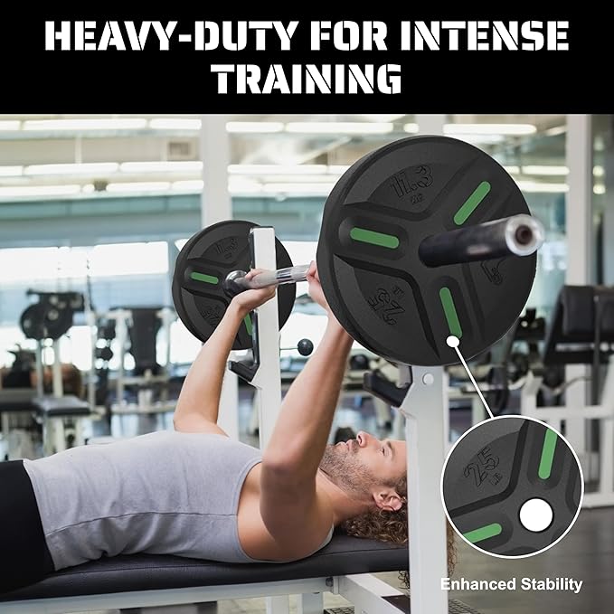 Cast Iron Plate Weights by Tribe WOD- Gym Weights for Men and Women, Cast Iron Plate Weights 1 of 2, Rubber and Steel Weights for Lifting (1 Plate)