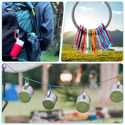 Carabiner, 2 inch D-Ring Locking Carabiner Clip, Snap Hook Sport Accessories for Outdoor Camping Hiking