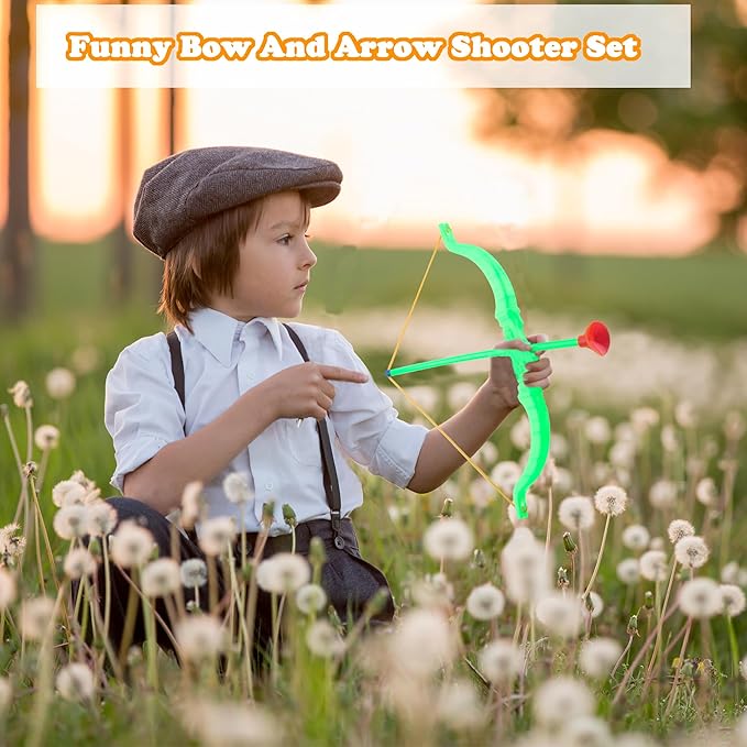 60 Pack Kids Bow and Arrow Sets Mini Bow and Toy Arrow Small Archery Bow Shooter for Kids Sports FunTarget Outdoor Game Sport Party Favors Gifts