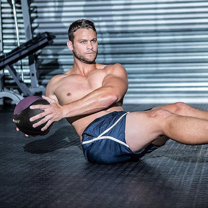 RitFit Weighted Medicine Ball - Non-Slip Rubber Shell & Dual Texture Grip - Workout Exercise Ball for Core Strength, Balance Training, Coordination Fitness - Multiple Weights & Colors