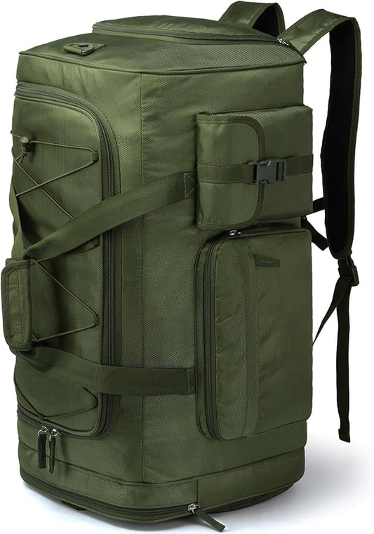 Lyweem Large Duffle Bag Backpack for Travel, 70L Heavy Duty Gym Duffel Bag with Shoes Compartment