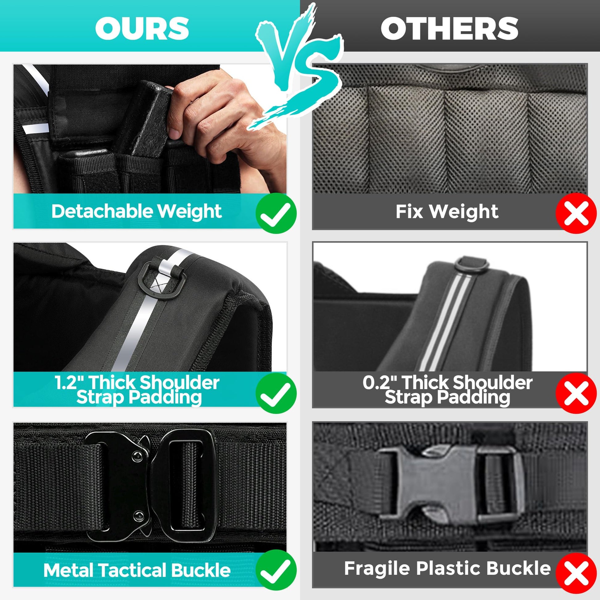 Weighted Vest Men, 35lb/45lb Adjustable Rucking Vests for Walking Running