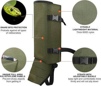 Snake Gaiters Leg Guards, Waterproof Snake Guards, Adjustable Snake Bite Protection for Lower Legs, Snake Chaps for Men&Women