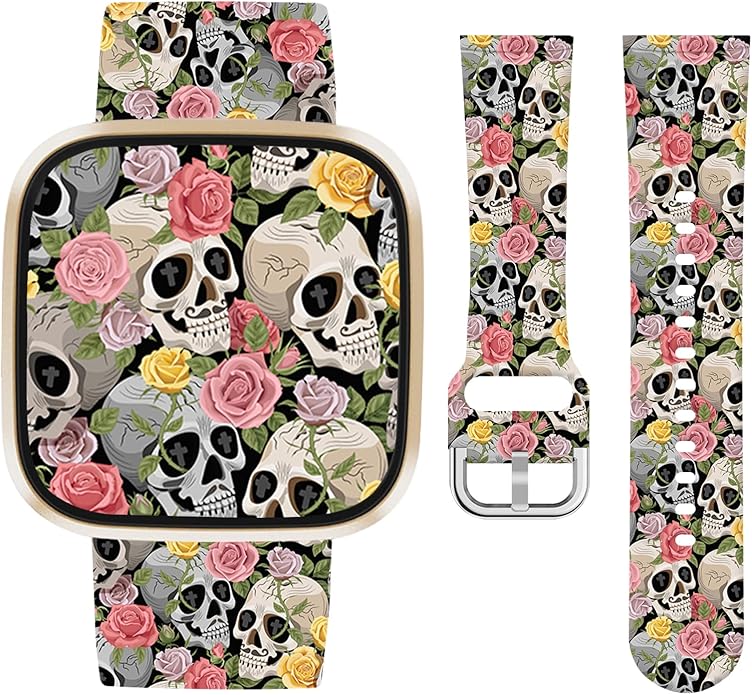 Watbro Halloween Holiday Band Compatible with Fitbit Versa 3 / Sense/Fitbit Versa 4 / Sense 2 Bands for Women Men,Soft Silicone Cute Sport Pumpkin Strap