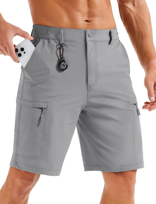 MAGCOMSEN Men's Hiking Cargo Shorts Quick Dry Lightweight 9" Golf Shorts Summer Casual Work Outdoor