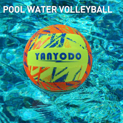 YANYODO Swimming Pool Waterproof Beach Volleyball, Soft Indoor Outdoor Size 5 Volleyball with Pump for Teenagers Adults Swimming Pool Beach Games to Play