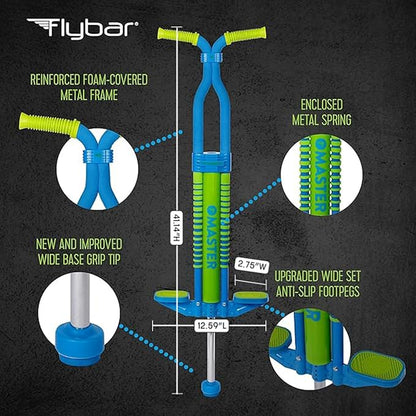 Flybar Master Pogo Stick for Kids Ages 9+, 80–160 lbs – Easy Grip Handles – Active Exercise Toy for Tweens & Teens – Outdoor Toy with Non-Slip Foot Pegs for Boys and Girls – No Assembly Needed