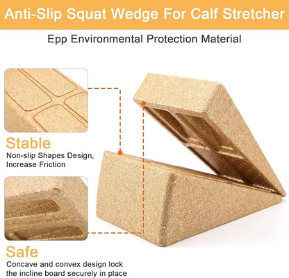 Slant Board Squat Wedge for Calf Stretchingï¼? Pcs 12" x 6.3" Foot Stretcher Balance Board for Plantar Fasciitis, Adjustable Foam Slant Board Wedge Great for Exercises