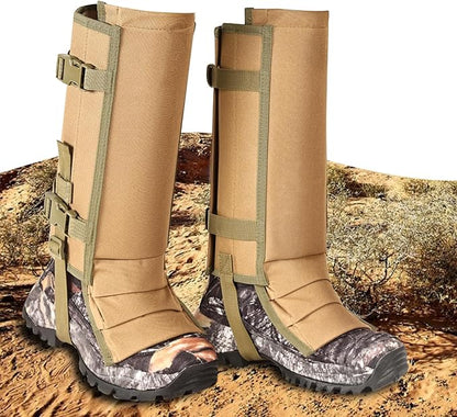 Snake Gaiters Waterproof Lower Legs Snake Guards Snake Guards Bite Protection Adjustable Snake Proof Gaiters for Farm Working Hiking Hunting, Khaki