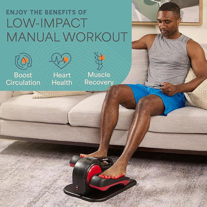 Lifepro Under Desk Elliptical Exercise Machine with or without Red Light, Seated Pedal Exerciser for Seniors & Adults, Quiet Elliptical Machine for Home or Office, Portable Leg Exerciser While Sitting