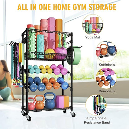 S3 Dumbbells Rack Storage Rack, Portable Home Gym Storage, Yoga Mat Storage, and Weight Rack Organizers for Gym Studio