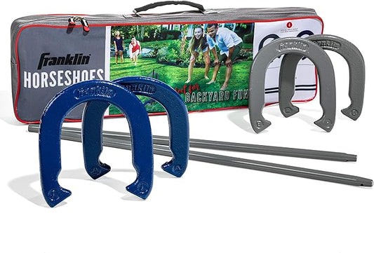 Franklin Sports Horseshoes Sets - Metal Horseshoe Game Sets for Adults + Kids - Official Weight