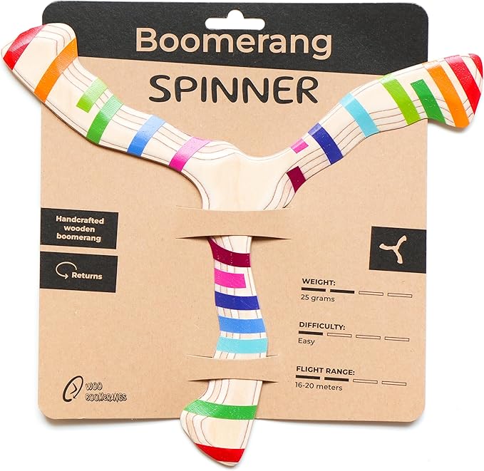 Returning Boomerang for Beginners – Easy to Throw, Boomerang That Comes Back, Handcrafted Returning Flying Toy Made of Plywood, Fun Outdoor Game, Thin, Lightweight and Safe to Use