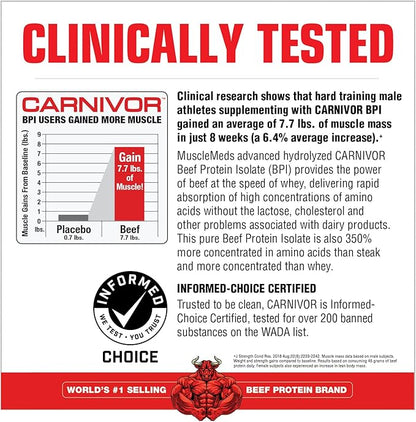 MuscleMeds Carnivor, Light Brown, Vanilla Caramel, 1.95 Pound (Pack of 1)