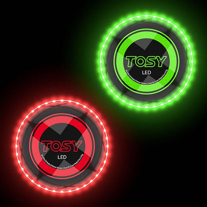 TOSY Bundle of 2 - Flying Disc 36 LEDs - Green + Red