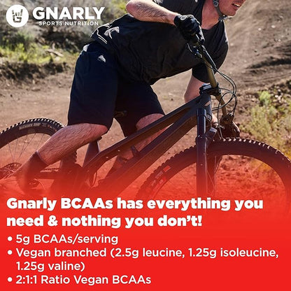 Gnarly Nutrition BCAA Powder, Lemon Lime ??Pre-workout BCAAS Amino Acids ??NSF Contents Certified ??Supplement to Support and Rebuild Muscle ??Lemon Lime with Caffeine, 10.58 oz