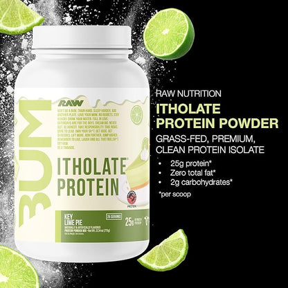 RAW Whey Isolate Protein Powder, Key Lime (CBUM Itholate Protein) - 100% Grass-Fed Sports Nutrition for Muscle Growth & Recovery - Low-Fat, Low Carb, Naturally Flavored - 25 Servings
