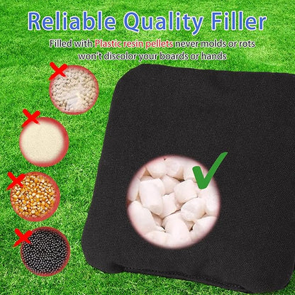 EunHo Dual Sided Cornhole Bags Regulation Set of 8 Professional Cornhole Bean Bags Slick and Stick for Tossing Game-All Weather