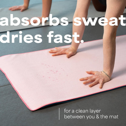S&T INC. Aura Microfiber Yoga Mat Towel with Grip, 24" x 72", Pink