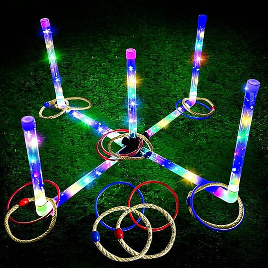 Outdoor Ring Toss Game, Upgraded 15-Inch Backyard and Lawn Games for Adults & Kids, Backyard
