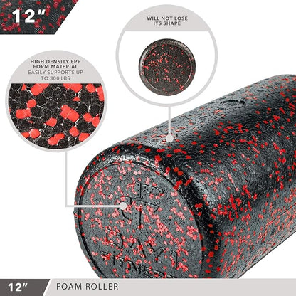 High-Density Round Foam Rollers - 4 Size and 8 Color Options - Massage Rollers for Stretching, Deep Tissue and Myofascial Release