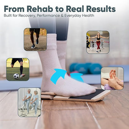 Balance Board ??Foot & Ankle Strengthener | Plantar Fasciitis Relief, Achilles Tendonitis & Sprained Ankle Recovery | Single Leg Stability Training & Physical Therapy