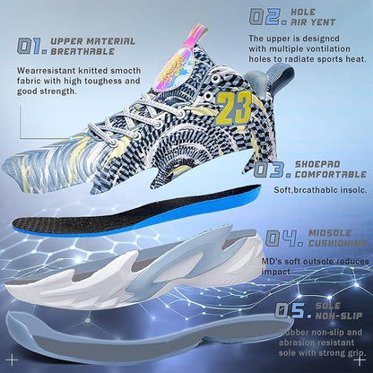 Men Basketball Shose Breathable Men Non Slip Outdoor Fashion Sneakers