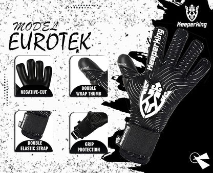 Professional Soccer Goalie Gloves Kids, Boys, Youth, Adult, Men- Football Goalkeeper Glove Strong grip palm protection Giga latex 4mm Double elastic Wrist with Negative cut, Slim(Size 6-11)